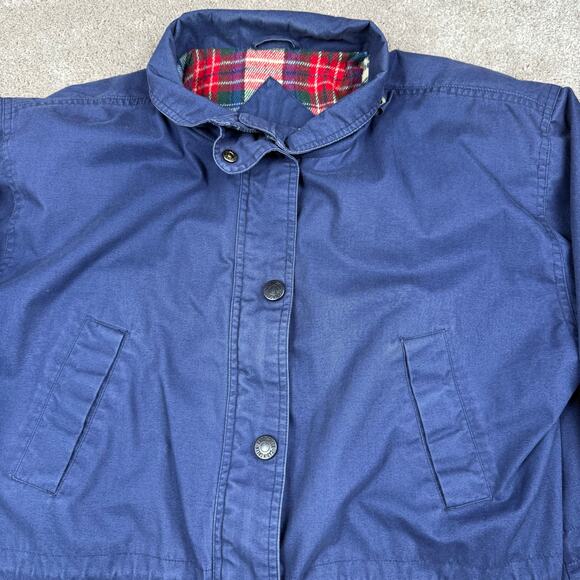 Vtg Blue Barn Jacket Plaid Flannel Lined Size M Cabin Creek Coat Button - Picture 3 of 5